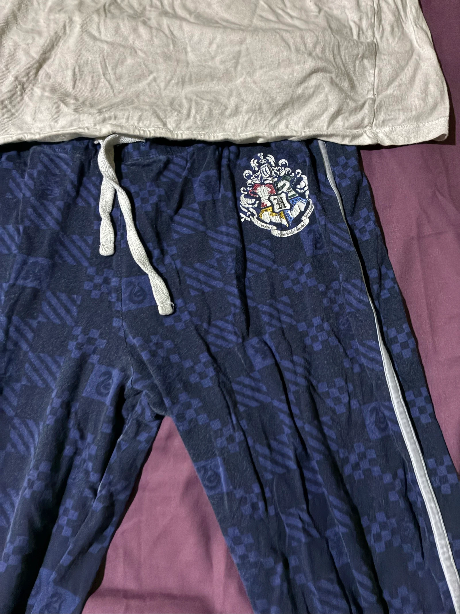 Pyjama Harry Potter Undiz femme – Ensemble blanc et bleu marine – Taille M – photo 4